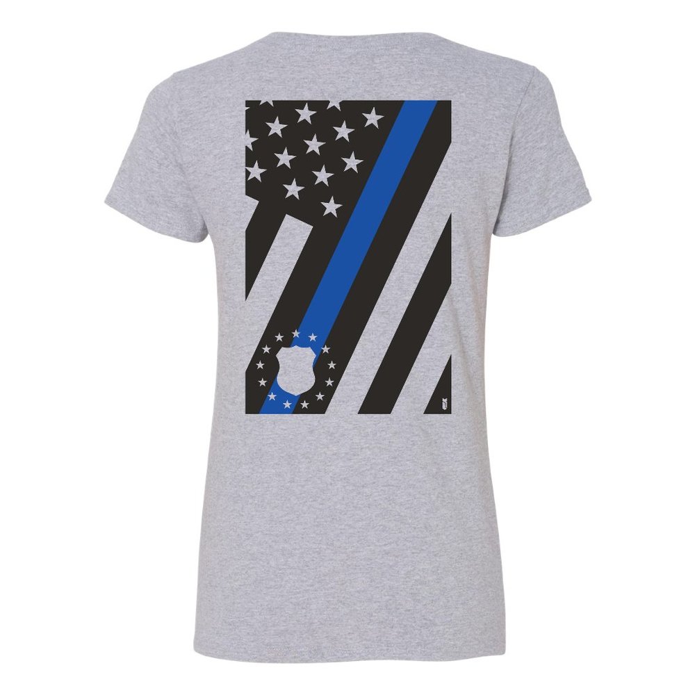 Blue Line Police Flag V-Neck Shirt